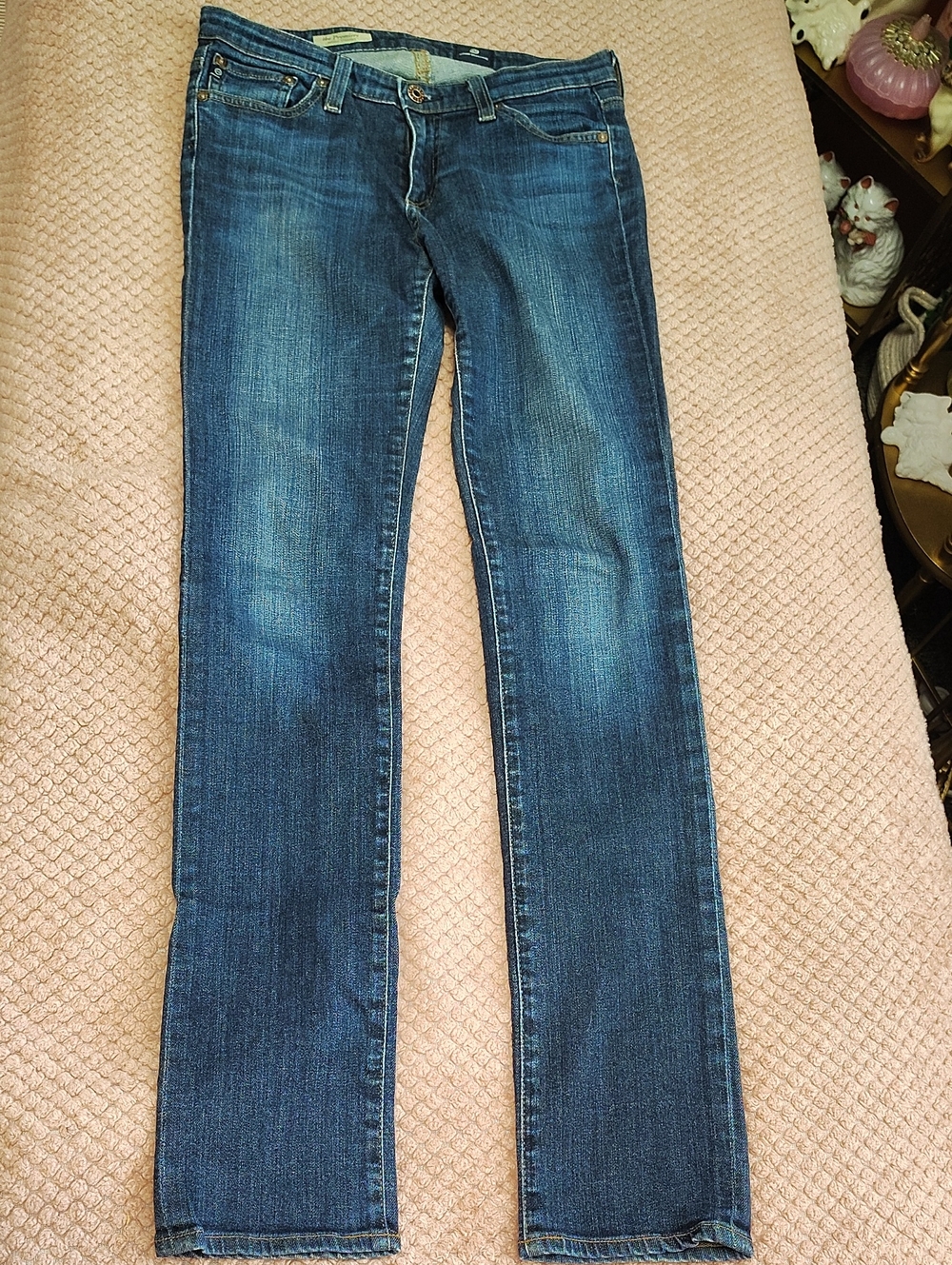 Ag Adriano Goldschmied Women's Dark Blue Straight-Leg Jeans